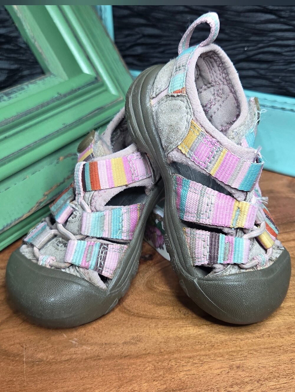 KEEN Newport H2 Toddler Closed-Toe Water Sandals multi-color rainbow Stripe